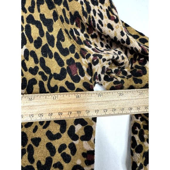 Talbots Wool Blend Animal Leopard Print Button Cardigan‎ size Medium Tan/Brown - Picture 5 of 6